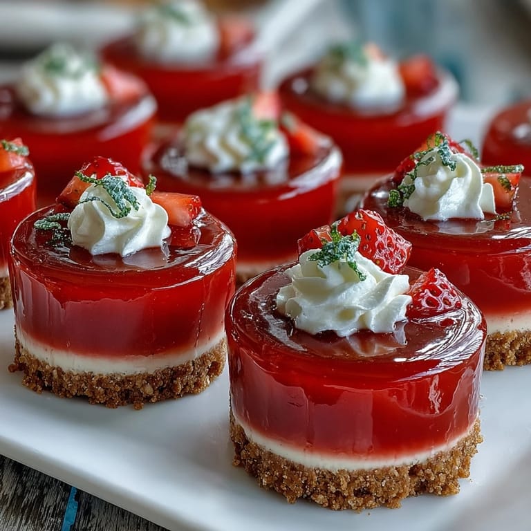 Creamy cheesecake swirled with fruity strawberry lemonade jello, a refreshing summer staple.