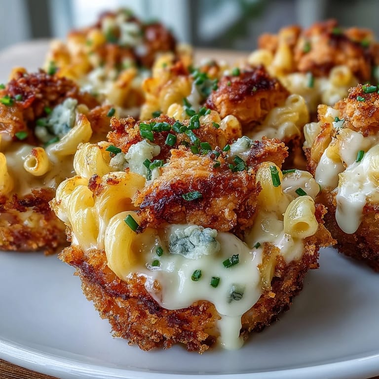 Creamy Buffalo Chicken Mac and Cheese Cups with crispy panko topping.