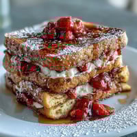 Blueberry Pancake Casserole Baked in the Oven: golden baked pancake layers studded with juicy blueberries, topped with a crisp sugar crust and dusted with powdered sugar.  